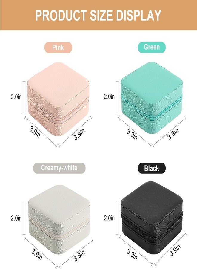 JAGDIV Small Travel Jewelry Case，Portable Jewelry Organizer Travel Case Leather Jewelry Box Travel Mini Storage Organizer Portable Display Storage Box - Image 3