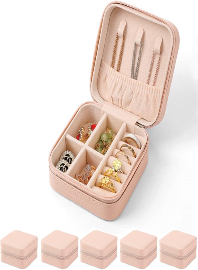 JAGDIV Small Travel Jewelry Case，Portable Jewelry Organizer Travel Case Leather Jewelry Box Travel Mini Storage Organizer Portable Display Storage Box - Image 1