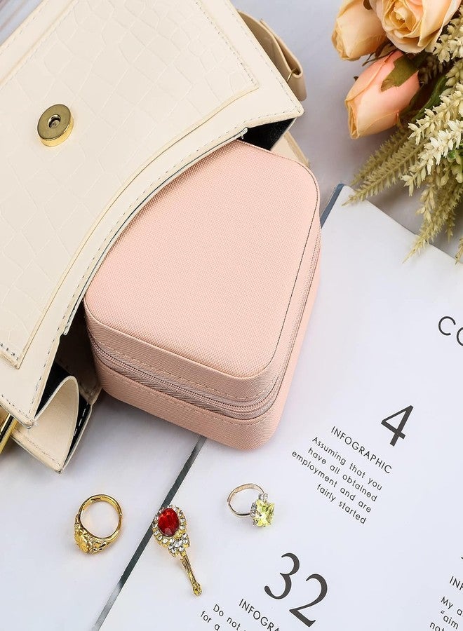 JAGDIV Small Travel Jewelry Case，Portable Jewelry Organizer Travel Case Leather Jewelry Box Travel Mini Storage Organizer Portable Display Storage Box - Image 2