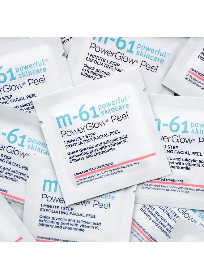 أم-61 تقشير Powerglow® - 60 علاجًا - تقشير متوهج لمدة دقيقة واحدة بخطوة واحدة مع حمض الجليكوليك وفيتامين K والبابونج - Image 1