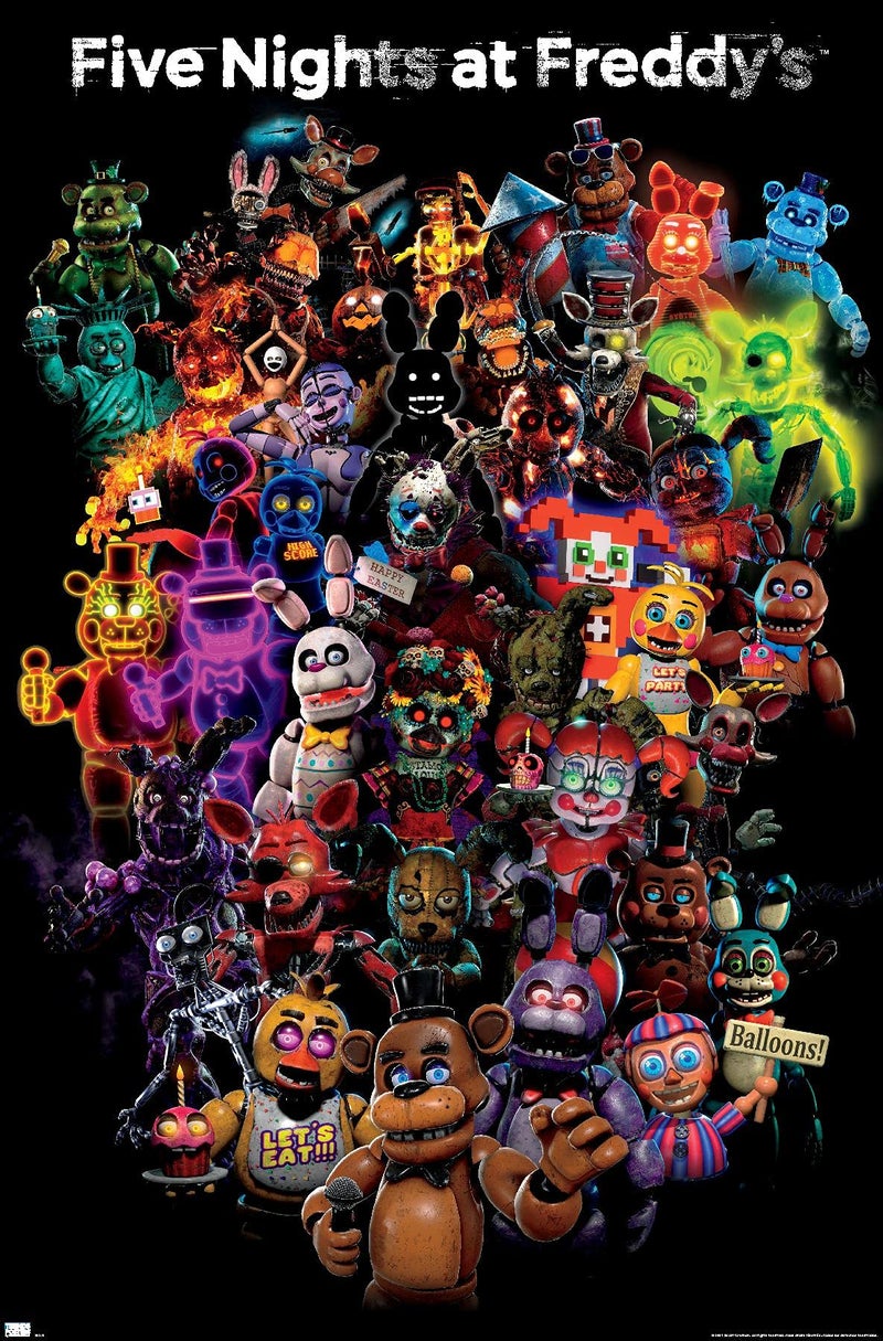 Trends International Trends International Five Nights at Freddys Special DeliveryCollage Wall Poster 22375 x 34 Unframed Version Bathroom