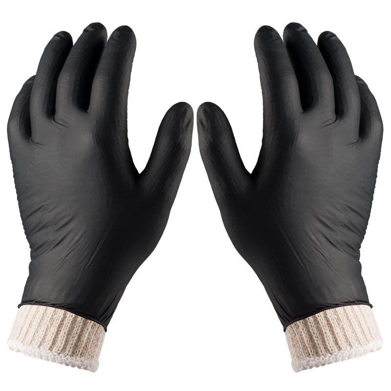 Nechtik BBQ Gloves - Disposable with 4 Cotton Liners and 100 Black Nitrile Gloves - Machine Washable, Powder Free, Latex Free - Image 1