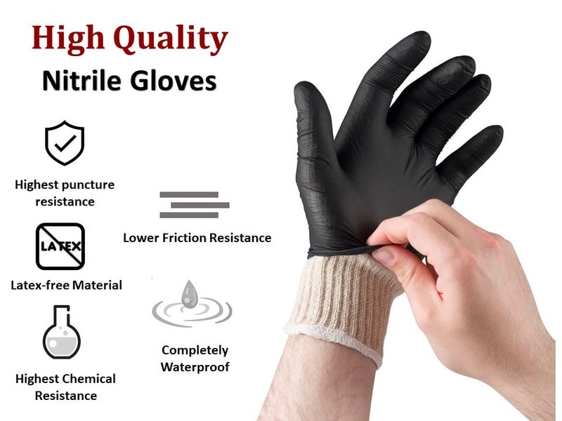 Nechtik BBQ Gloves - Disposable with 4 Cotton Liners and 100 Black Nitrile Gloves - Machine Washable, Powder Free, Latex Free - Image 3