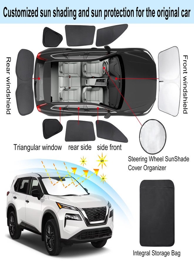 TINGLU Window Shades for Nissan Rogue 2021-2024 2025(NOT for Rogue Sport) Accessories Car Side Full Windows Cover Camping Rear Triangular Windshield Sun Shade Sun UV Rays Privacy Protection 8PCS - Image 3
