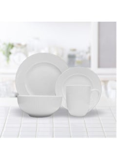DANUBE HOME Apollo 16-Piece Embossed New Bone China Dinner Set -Serve 4  - Image 5