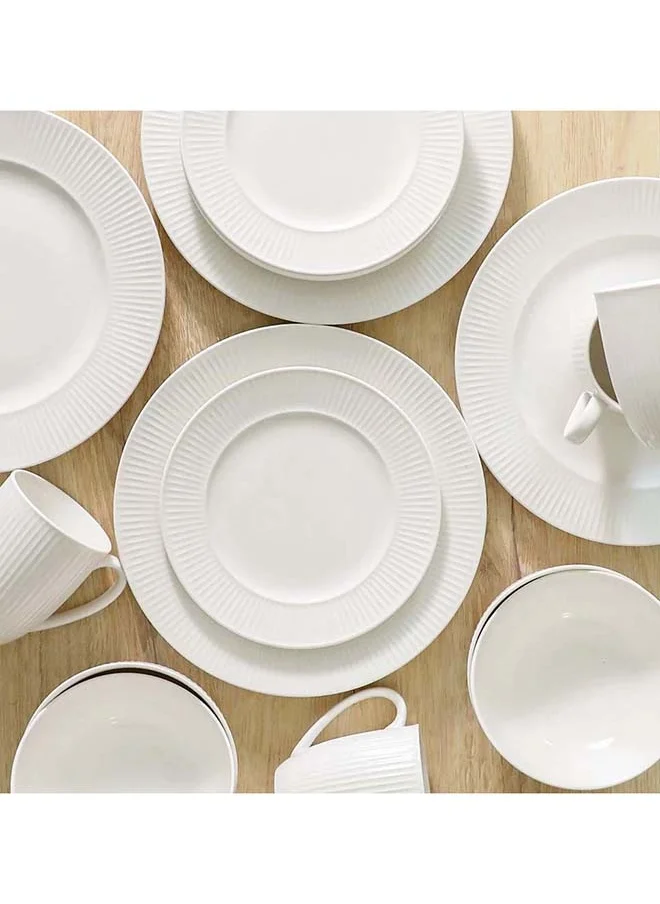 دانوب هوم Apollo 16-Piece Embossed New Bone China Dinner Set -Serve 4