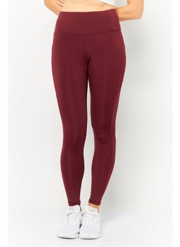 Women Sportswear Fit Training Leggings, Burgundy