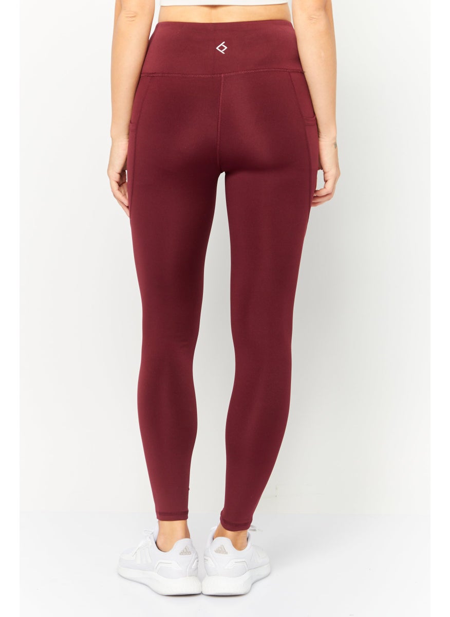 Body Glove - Women Sportswear Fit Training Leggings, Burgundy - Image 1