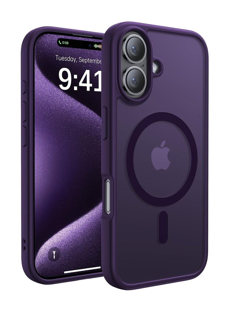 ACLIX Magnetic Case for iPhone 16 [Shockproof & Slim] Matte Hard Back Cover with high-Grade Protection | Dark Purple - Image 1