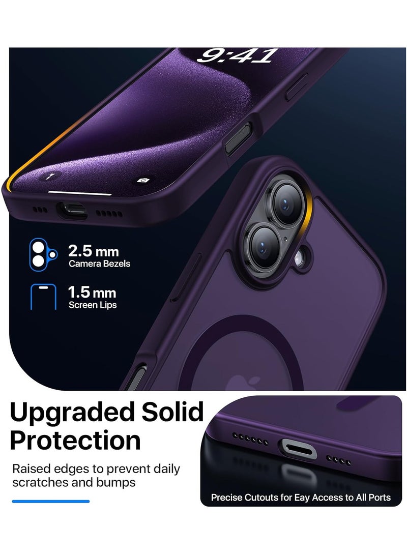 ACLIX Magnetic Case for iPhone 16 [Shockproof & Slim] Matte Hard Back Cover with high-Grade Protection | Dark Purple - Image 3