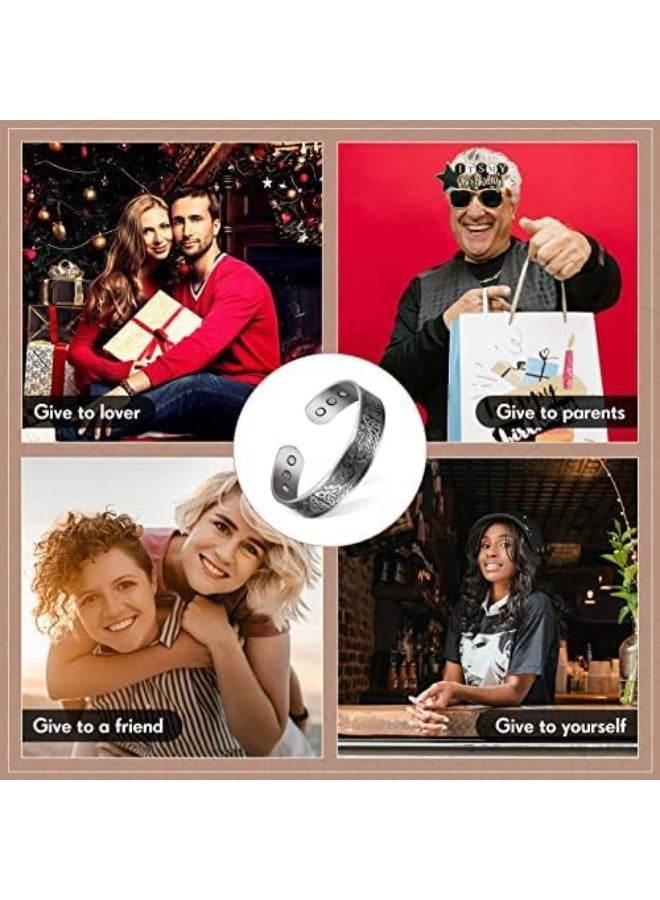 My Souq Magnetic silverTherapy Bracelet - Tree of Life Design - Adjustable Open Cuff Bangle for Men & Women - Image 4