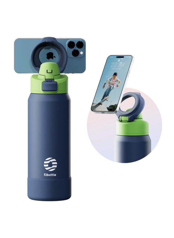 FjBottle Insulated Magnetic Water Bottle - Reusable Stainless Steel Bottle with MagSafe Compatible Phone Holder -Keeps Cold for 24 Hours - Perfect for Gym, Sports, and Travel- Navy Blue 32oz - Image 1