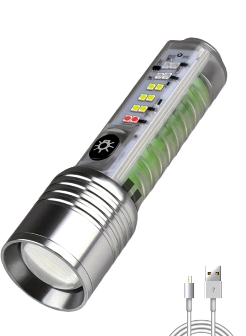 مصباح يدوي  LED فائق السطوع 20000 لومن، قابل لإعادة الشحن، 8 أوضاع، قابل للتكبير، مقاوم للماء IP65 للتخييم والطوارئ  - Image 1