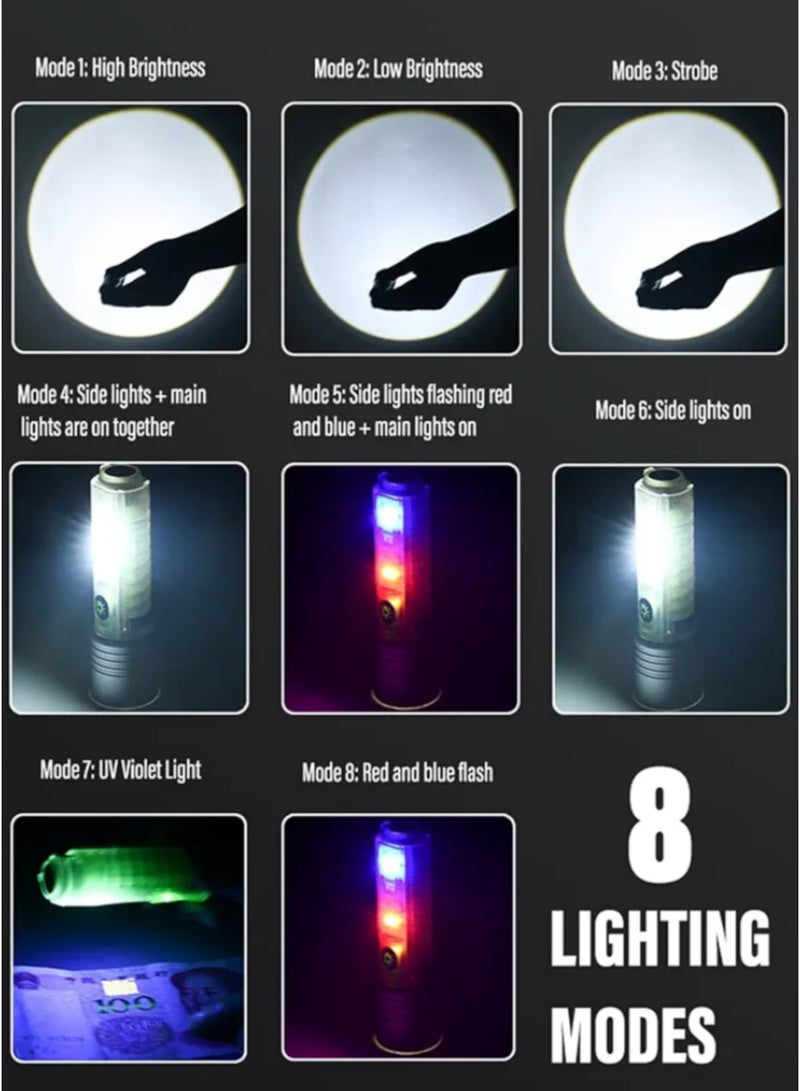 مصباح يدوي  LED فائق السطوع 20000 لومن، قابل لإعادة الشحن، 8 أوضاع، قابل للتكبير، مقاوم للماء IP65 للتخييم والطوارئ  - Image 3