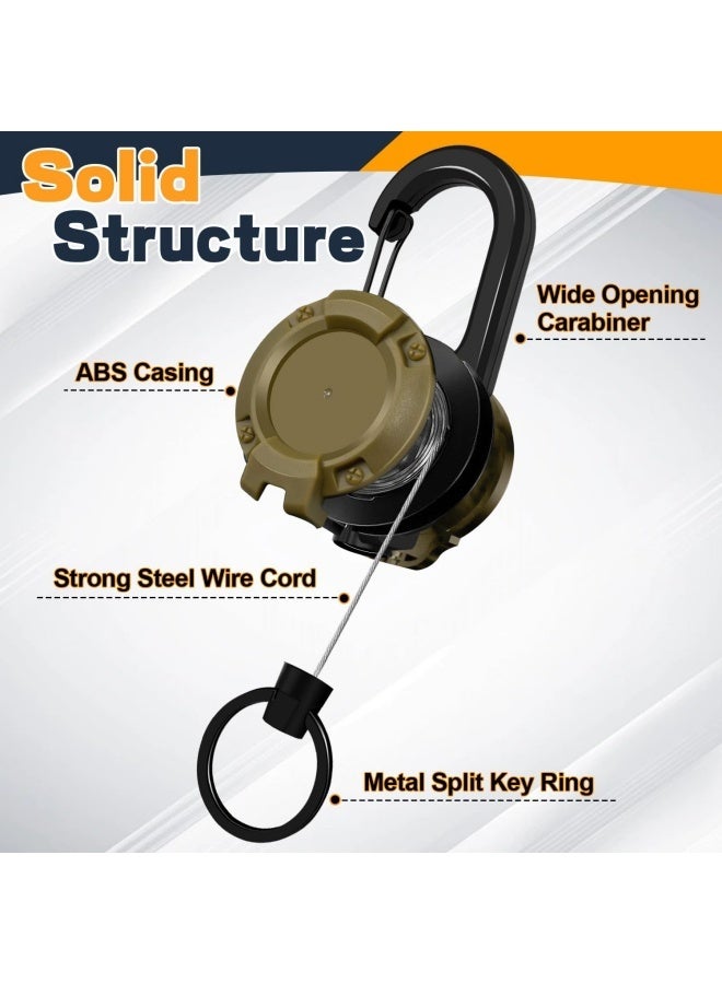 حامل شارات قابل للسحب مكون من 3 قطع، حامل شارات متعدد الأدوات، مزود بحلقة سحب سوداء لإدارة المفاتيح وبطاقات الهوية بشكل آمن - Image 4