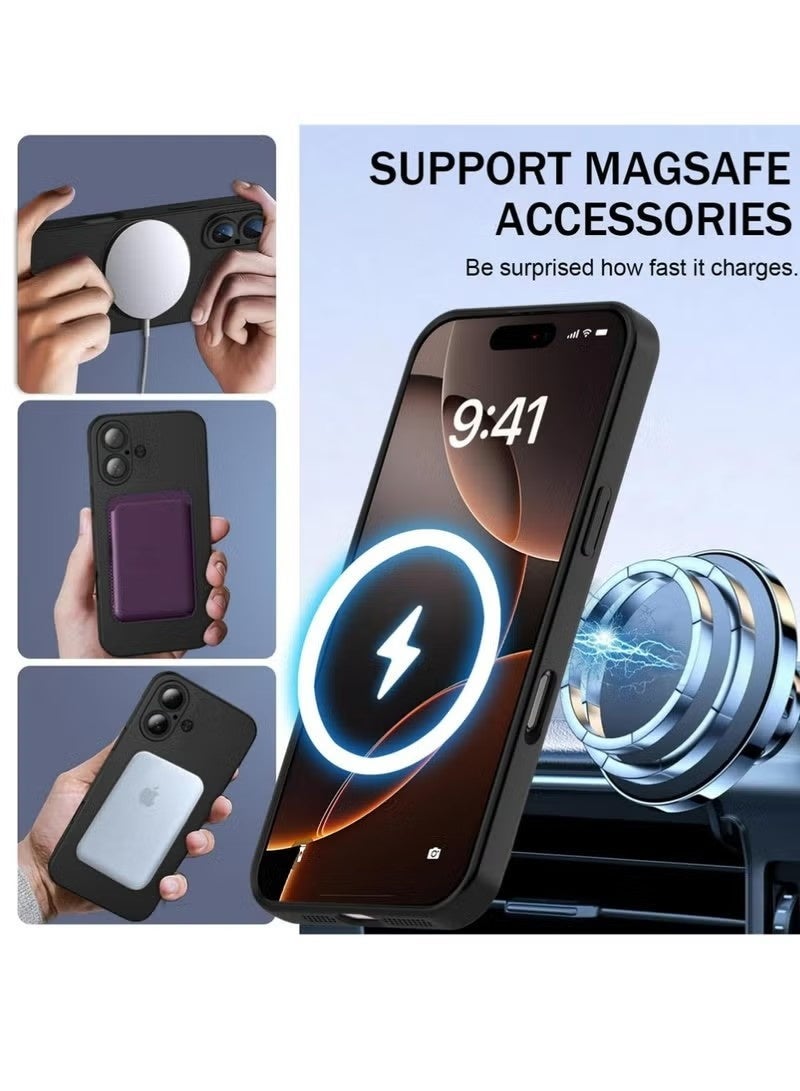 غطاء آيفون 17 مغناطيسي، يأتي مع واقي عدسة الكاميرا، متوافق مع Magsafe، حماية كاملة ناعمة من TPU، غطاء نحيف أملس ومقاوم للصدمات باللون الأسود - Image 3