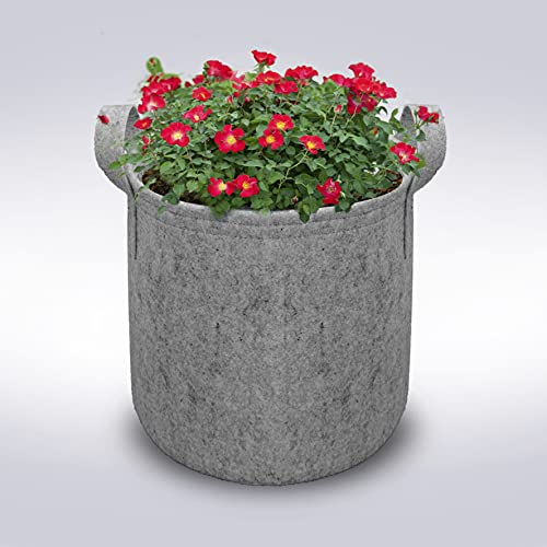HIPPO 5 Pack Grow Bag Heavy Duty 400G Thickened Non-Woven Fabric Plant Growing Pot for Outdoor Garden (Grey || 12INX14IN) - Image 1