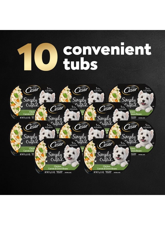 CESAR SIMPLY CRAFTED Adult Wet Dog Food Meal Topper, Chicken, Carrots & Green Beans, 1.3oz., Pack of 10 - Image 2