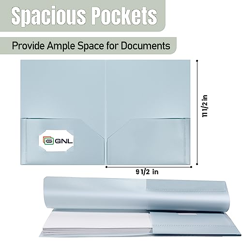 GNL Plastic Folders with Pockets, Pack of 5, Muted Pastel Colors, Heavy Duty 2 Pocket File Folders Letter Size, Pocket Folders for School, Home, and Office - Image 3