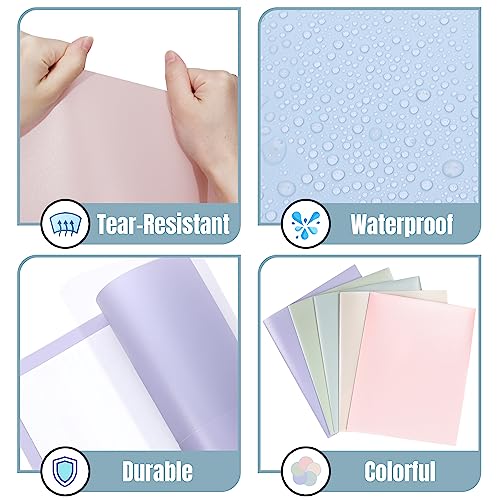 GNL Plastic Folders with Pockets, Pack of 5, Muted Pastel Colors, Heavy Duty 2 Pocket File Folders Letter Size, Pocket Folders for School, Home, and Office - Image 4