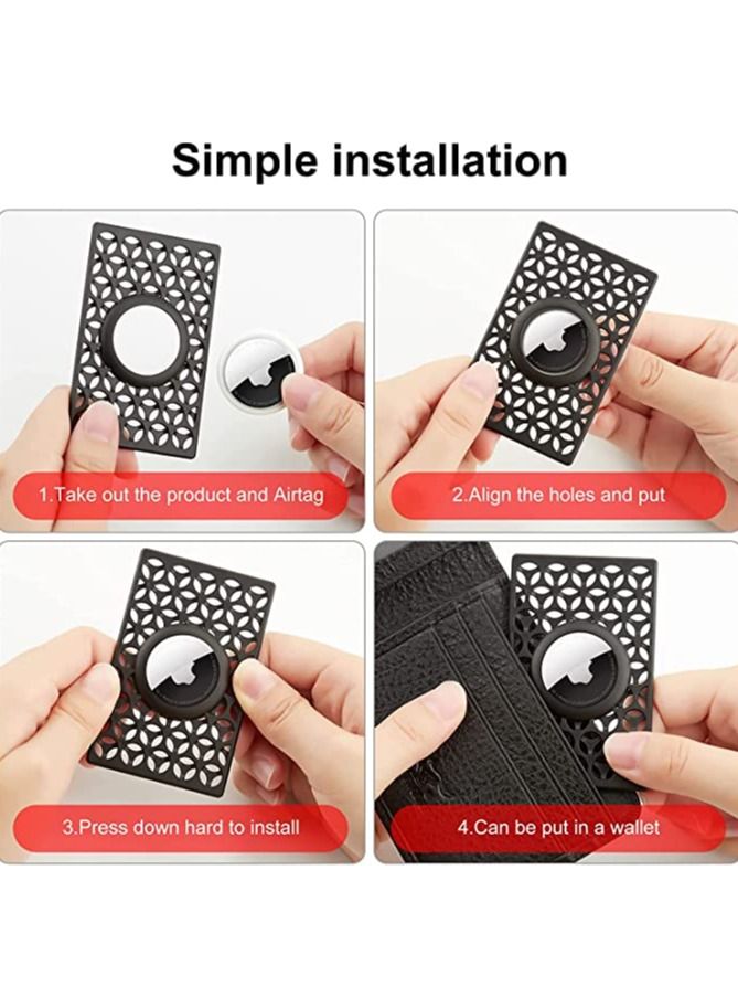 Card Case for Apple Airtag, Apple Airtag Holder 2 Packs, Ultra Slim Credit Card Size AirTags Case for Purse, Wallet, Handbag, Backpack, Work Card Anti-lost Protective Case (Black)  - Image 3