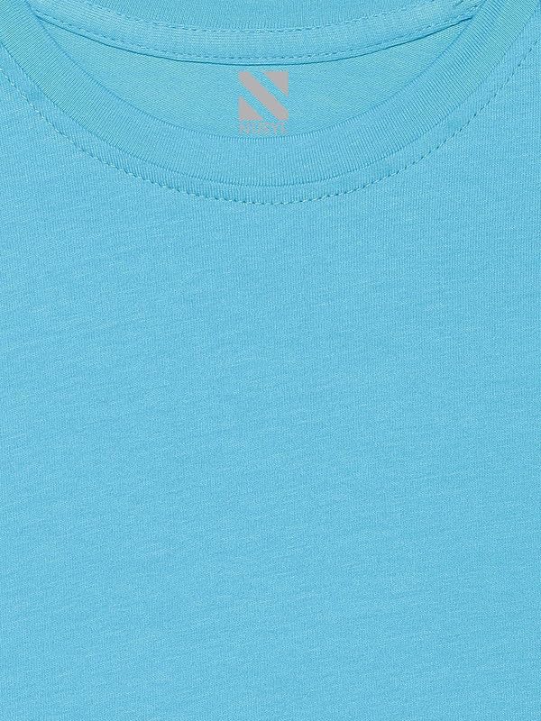 Nusyl Girls Full Sleeves Solid T-Shirt for Kids | Soft Cotton Blend | Comfortable Regular Fit | Casual 2-16 Years | Sky Blue - Image 4