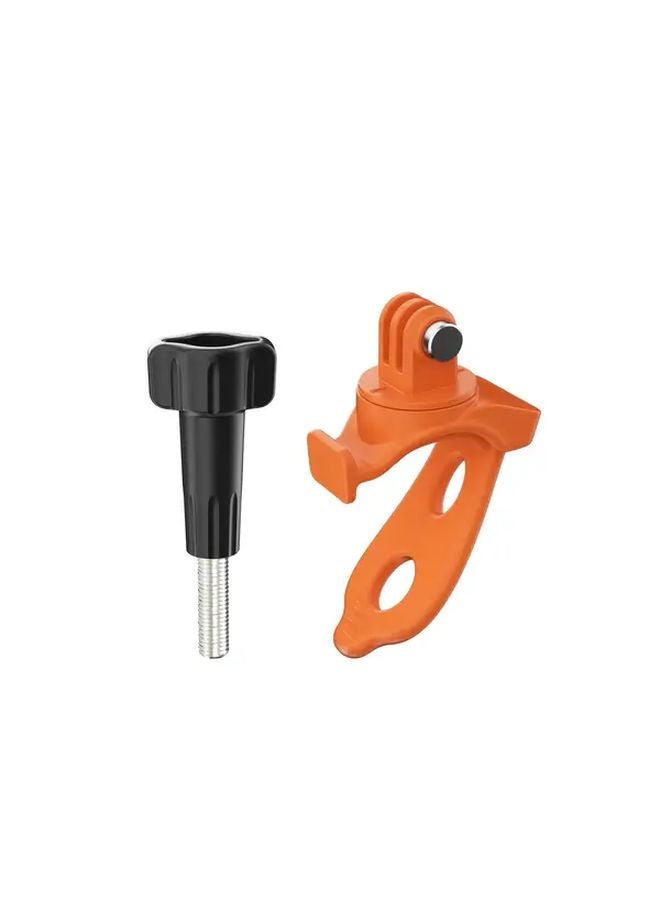 Orange Action Camera Flexible Mount 360 Strap Wrap Band Bike Tube Clip Holder - Image 1