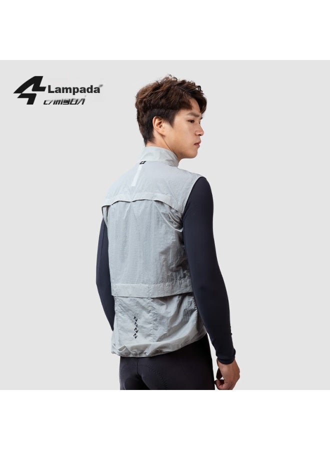 Lampada Lanpada Windproof Vest For Road, Mountain, And Cycling Equipment, Quick-dry, Spring And Autumn, Gray, M - Image 2