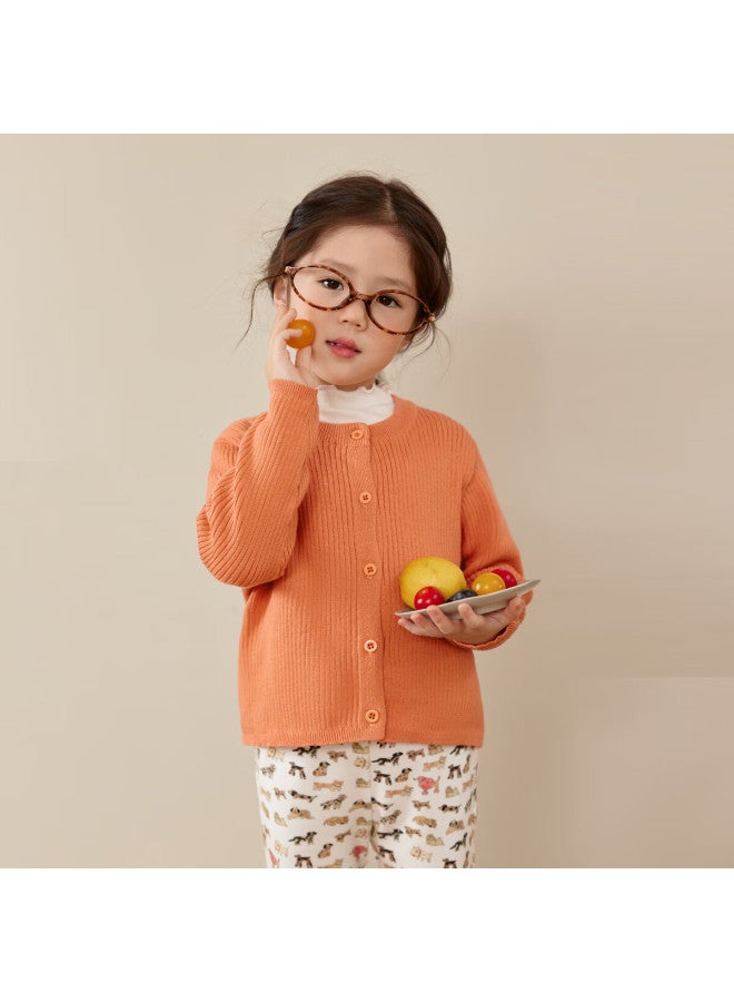 Luson Little O Baby Girl Toddler Cotton Knit Cardigan Baby Sweater Autumn New Versatile Jacket - Image 3