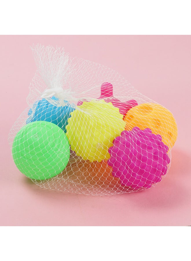 Loquat Silicone Massage Ball Multi-function Perception Ball Baby Touch Ball Baby Learn To Climb Puzzle Massage Hand Grip-Color:Mesh Bag Packaging-Specifications:6cm - Image 1