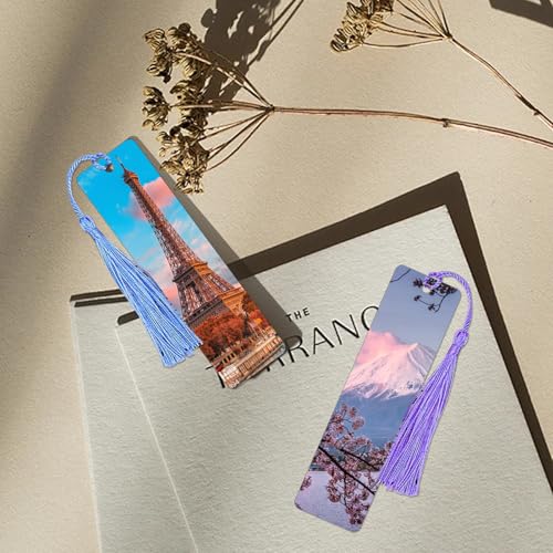 AceSubli 50 Pcs Metal Sublimation Bookmarks Double Sided, 6"x1.5" Sublimation Bookmark Blank Bulk Aluminum Sublimation Blanks DIY Bookmarks with Hole and Colorful Tassels for Crafts Gift 0.45mm Thick - Image 5