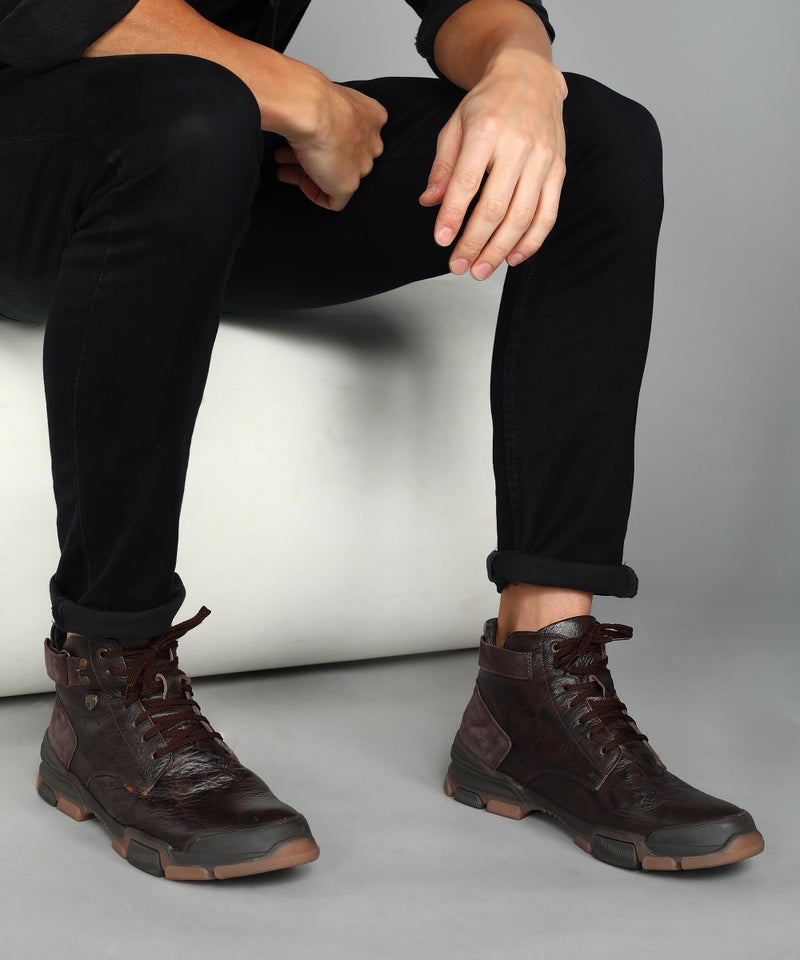 Buckaroo URI Genuine Leather Brown Casual Boots For Mens: Size UK 6 - Image 2