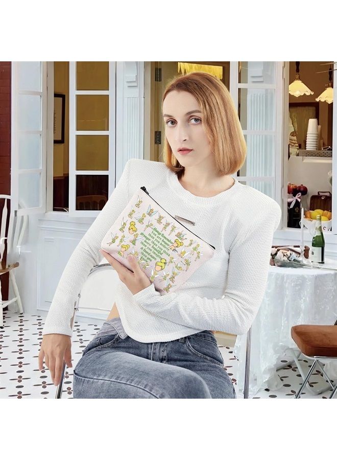 LEVLO Fairy Tale Cosmetic Make Up Bag Fairy Pixie Fans Inspired Gift You Are Braver Stronger Smarter Than You Think Fairy Makeup Zipper Pouch Bag Fairy Tale Merch(Always Tinker) - Image 4