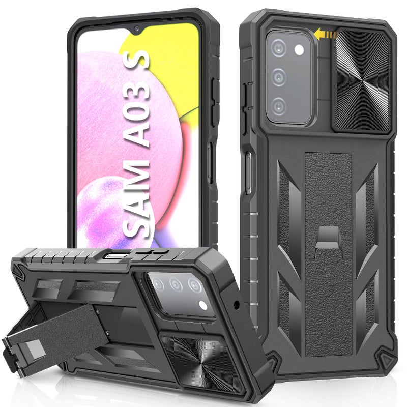 SOiOS for Samsung Galaxy A03s Protective Case: Military Grade Drop Proof Full Protection Mobile Phone Cover with Kickstand | Rugged Shockproof TPU Matte Textured Tough Bumper Shell - Image 1