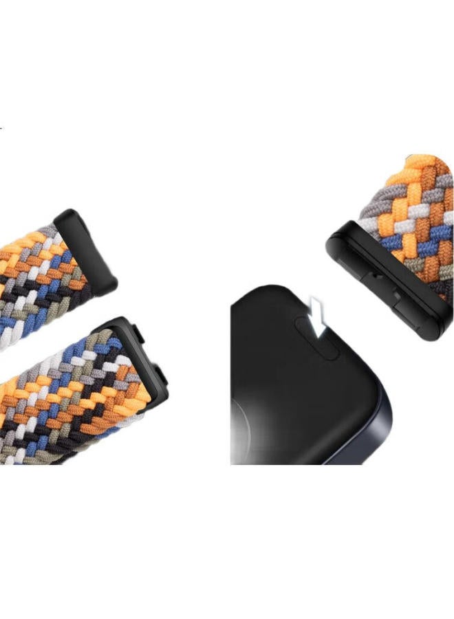 Bing Hong Binghong Nylon Smart Sport Band For Huawei Band 9, Loop Style Elastic Weave Wristband For Men And Women, Lightweight And Breathable - Black Buckle - Image 2