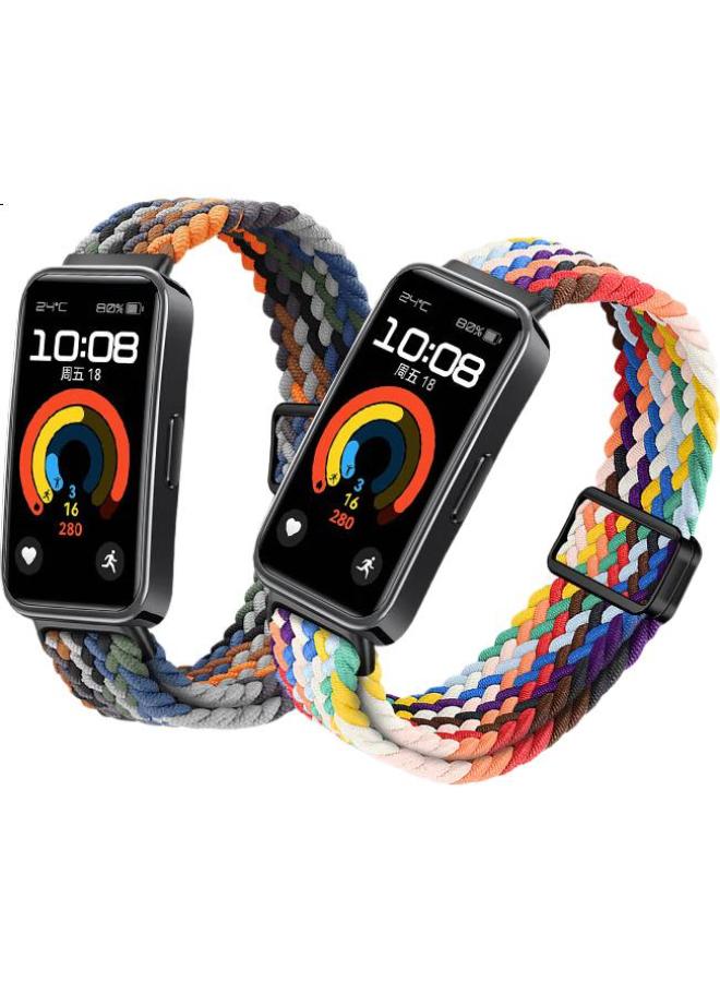 Bing Hong Binghong Nylon Smart Sport Band For Huawei Band 9, Loop Style Elastic Weave Wristband For Men And Women, Lightweight And Breathable - Black Buckle - Image 1