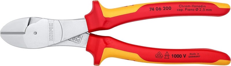 KNIPEX VDE High-Leverage Diagonal Cutter 200mm with Multi-Component Handle - Image 4