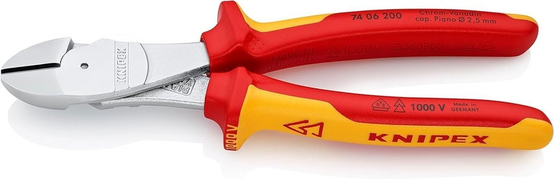 KNIPEX VDE High-Leverage Diagonal Cutter 200mm with Multi-Component Handle - Image 1