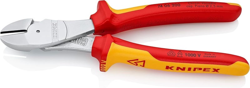 KNIPEX VDE High-Leverage Diagonal Cutter 200mm with Multi-Component Handle - Image 3