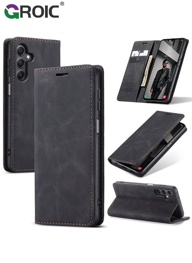 GROIC For Samsung Galaxy S24 Plus Case, Luxury Leather Wallet Cover, Leather Wallet Case Classic Design with Card Slot and Magnetic Flip Folding Case,Samsung S24 Plus Phone Shell 6.6''  - Image 1