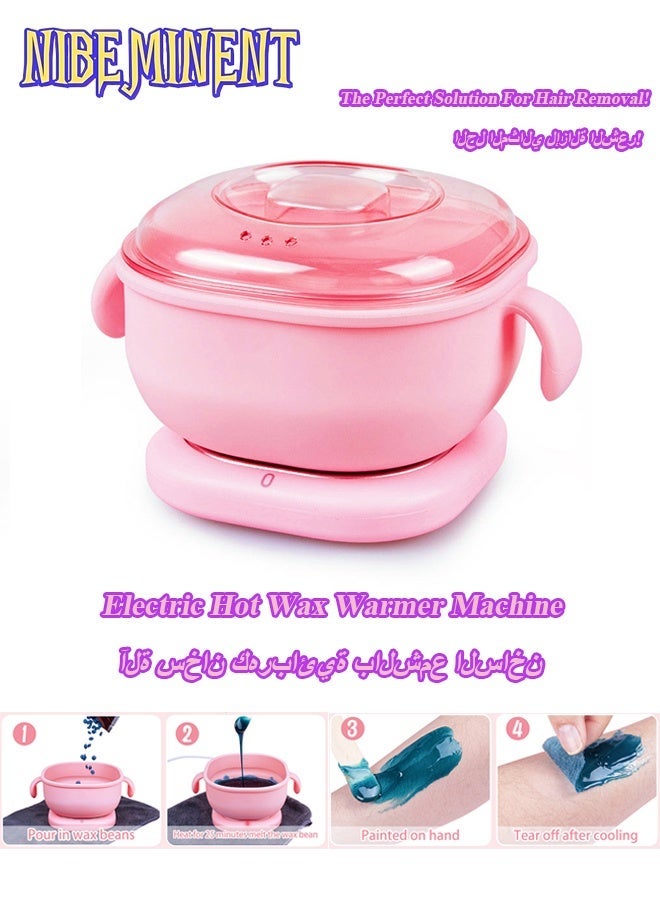 NIBEMINENT Portable Electric Hot Wax Warmer Machine for Hair Removal, 400ml Foldable Removal Wax Heater, 100W Silicone Pot Liner, High Power Performance, Large Capacity, Versatile Usage, Easy to Clean - Image 1