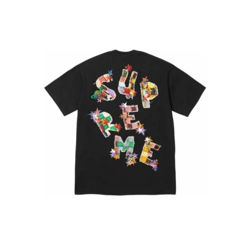 SUPREME 26FW New Trendy SUP American Retro Letter Print All-Match Short Sleeve T-Shirt - Image 1