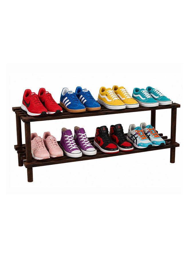 Feelings Wooden Shoe Rack 2 Tier 63Cm Brown - Image 1