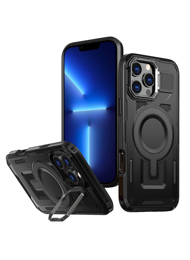 زبون حافظة لهاتف iPhone 13 Pro Max مزودة بإطار مجوف وحامل MagSafe - Image 1