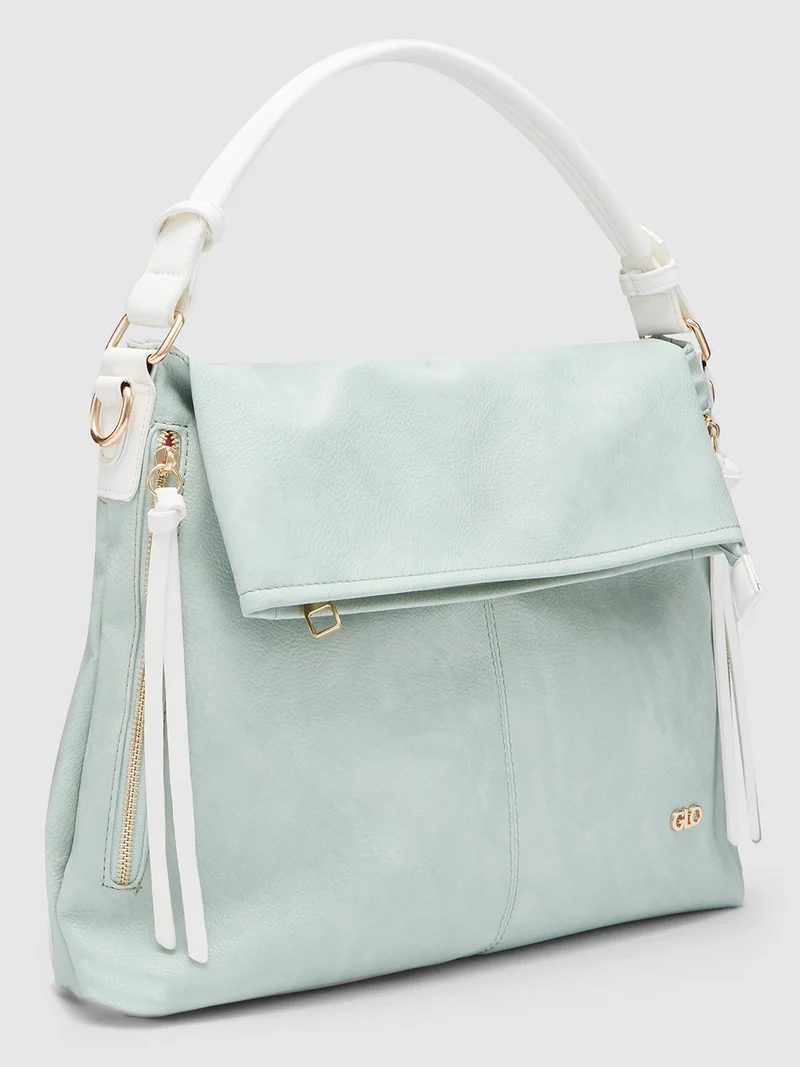 globus Globus Women Mint Green Textured Hobo Bag