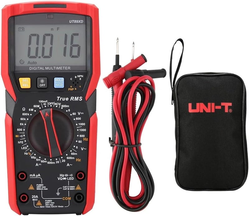 UNI-T UT89XD Professional Digital Multimeter - True RMS NCV 20A AC/DC Voltmeter, Capacitance & Resistance Tester - Image 1