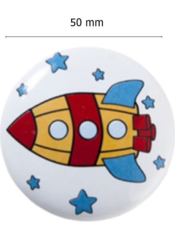 Eym Porcelain Button Baby Kids Room Cabinet Drawer Handle Rocket  - Image 2