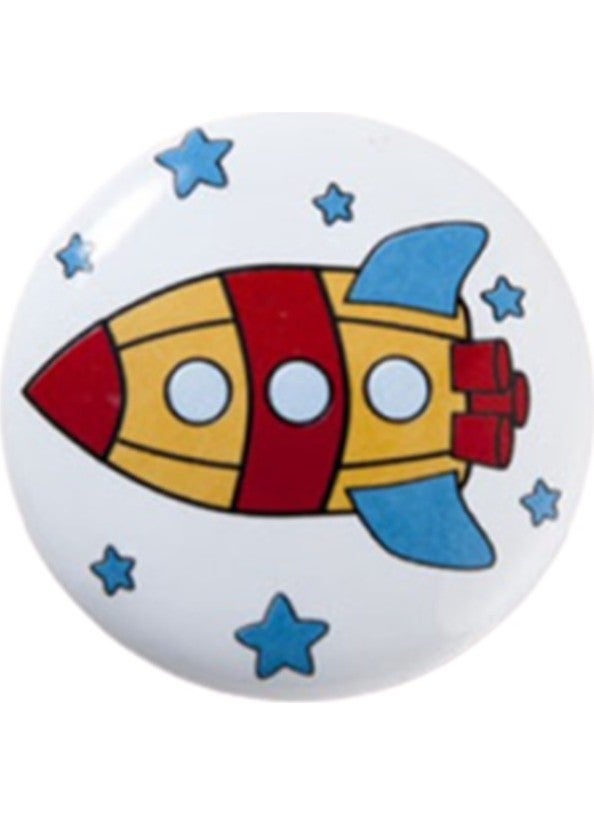 Eym Porcelain Button Baby Kids Room Cabinet Drawer Handle Rocket  - Image 1