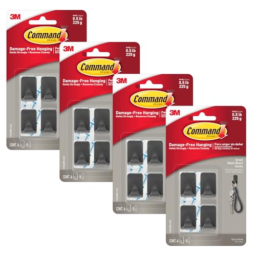 Command Small Metallic Hooks Small Matte Black 16Pack 17032MB4ES - Image 1
