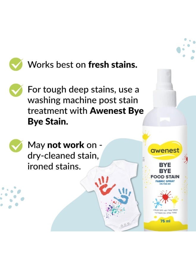 awenest Bye Bye Stain - Instant Stain Remover Fabric Spray | Toxin-free | 50+ Stains | Easy to Carry | Plant-based | Pack of 2 ( 2 *75 ml) - Image 4